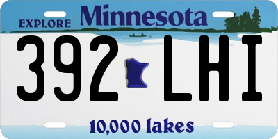 MN license plate 392LHI