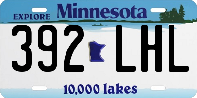 MN license plate 392LHL