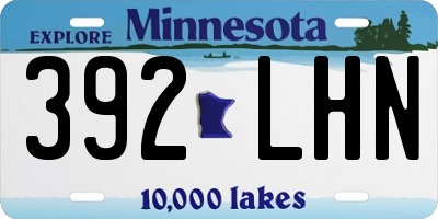 MN license plate 392LHN