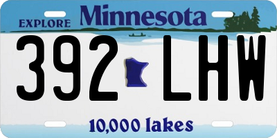 MN license plate 392LHW