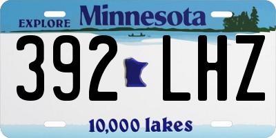 MN license plate 392LHZ