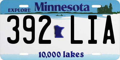 MN license plate 392LIA