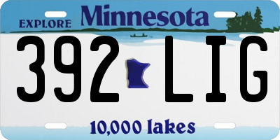 MN license plate 392LIG
