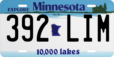 MN license plate 392LIM