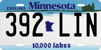 MN license plate 392LIN