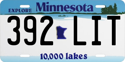 MN license plate 392LIT