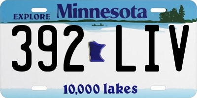 MN license plate 392LIV