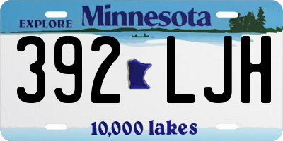 MN license plate 392LJH
