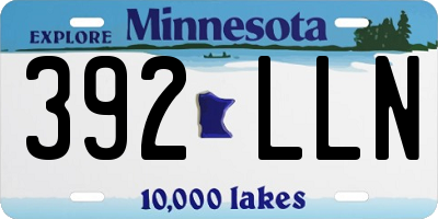 MN license plate 392LLN