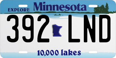 MN license plate 392LND