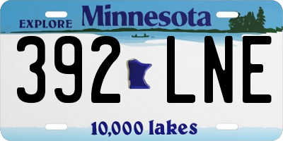 MN license plate 392LNE