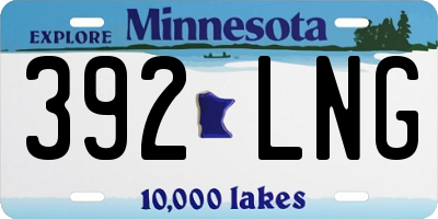 MN license plate 392LNG