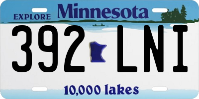 MN license plate 392LNI