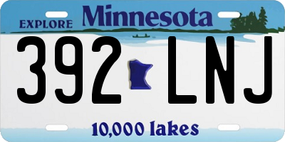MN license plate 392LNJ