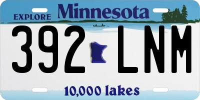 MN license plate 392LNM