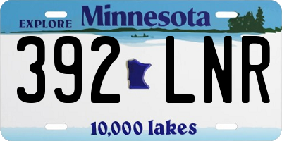 MN license plate 392LNR