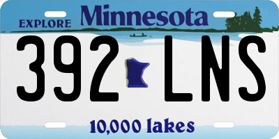 MN license plate 392LNS