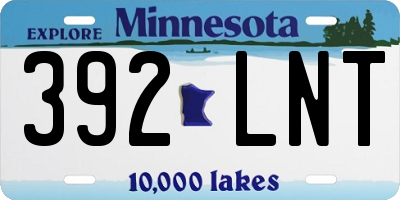 MN license plate 392LNT