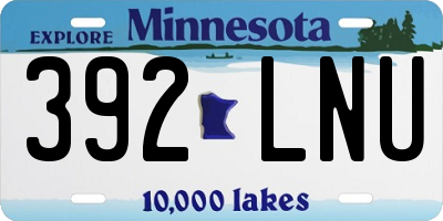 MN license plate 392LNU