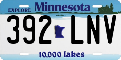 MN license plate 392LNV