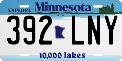 MN license plate 392LNY