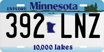MN license plate 392LNZ