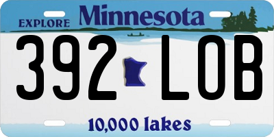 MN license plate 392LOB