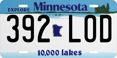 MN license plate 392LOD