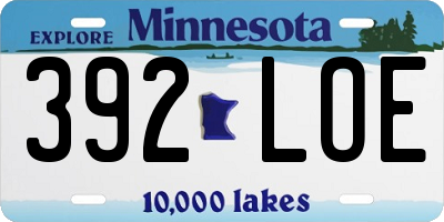MN license plate 392LOE