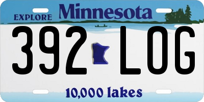 MN license plate 392LOG