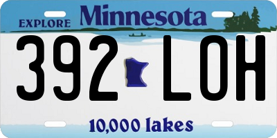 MN license plate 392LOH