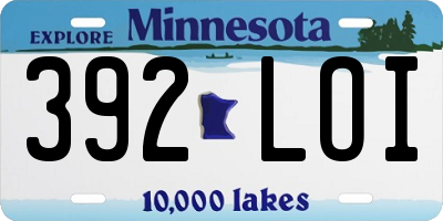 MN license plate 392LOI
