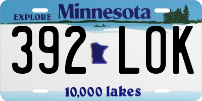 MN license plate 392LOK