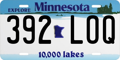 MN license plate 392LOQ