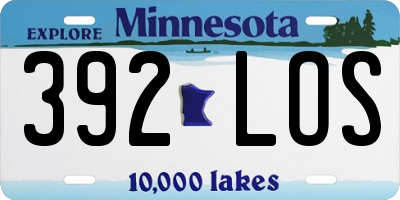 MN license plate 392LOS
