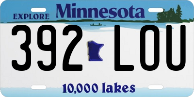 MN license plate 392LOU