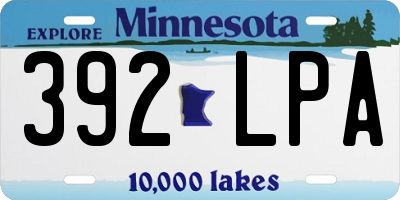 MN license plate 392LPA