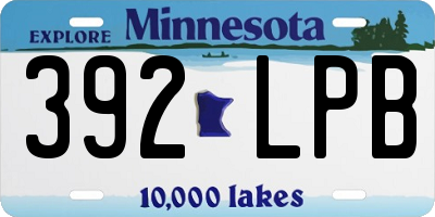 MN license plate 392LPB