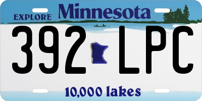 MN license plate 392LPC