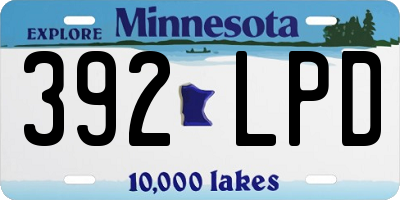 MN license plate 392LPD