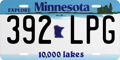 MN license plate 392LPG