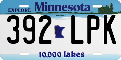 MN license plate 392LPK