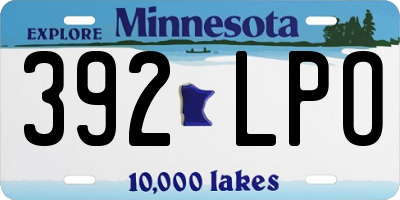 MN license plate 392LPO