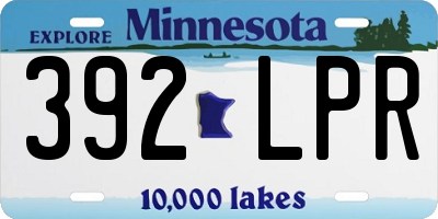 MN license plate 392LPR