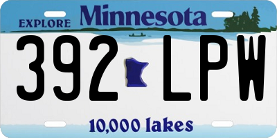 MN license plate 392LPW