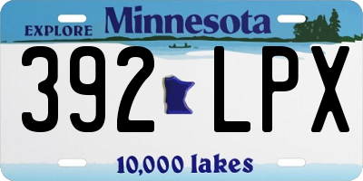 MN license plate 392LPX