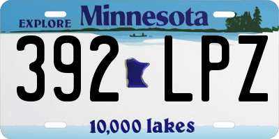 MN license plate 392LPZ