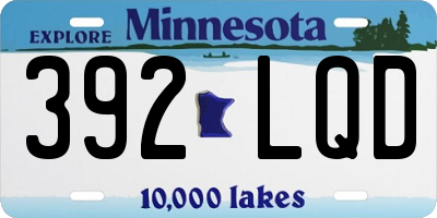 MN license plate 392LQD