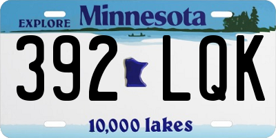 MN license plate 392LQK