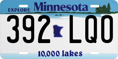 MN license plate 392LQO